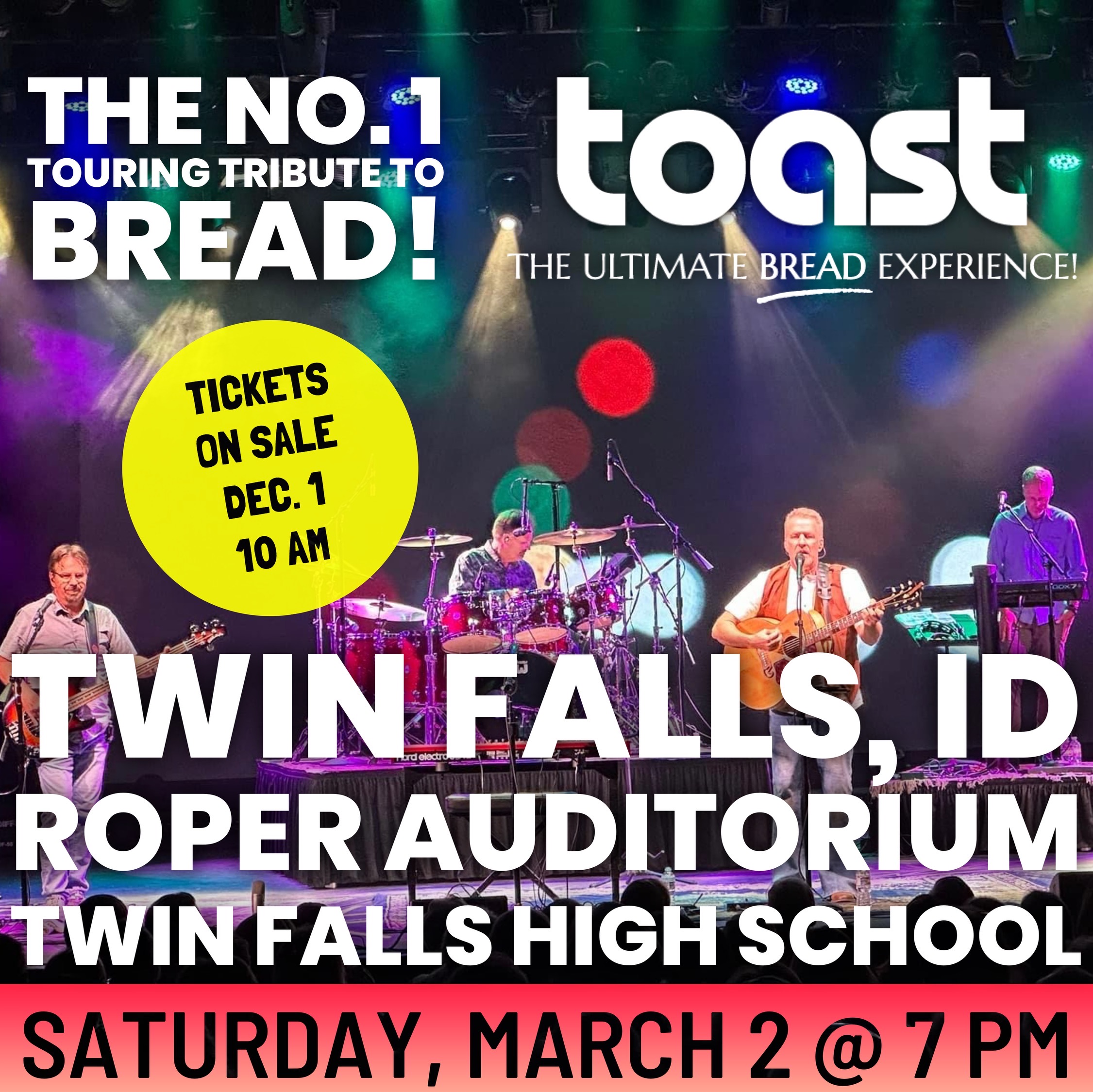 Toast Benefit Concert at Roper Auditorium in Twin Falls